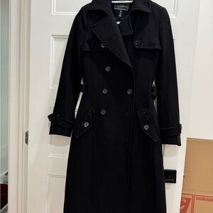 le chateau Black Wool-Blend Coat (Label View)